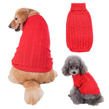 Load image into Gallery viewer, Knitted Dog Sweater - Red