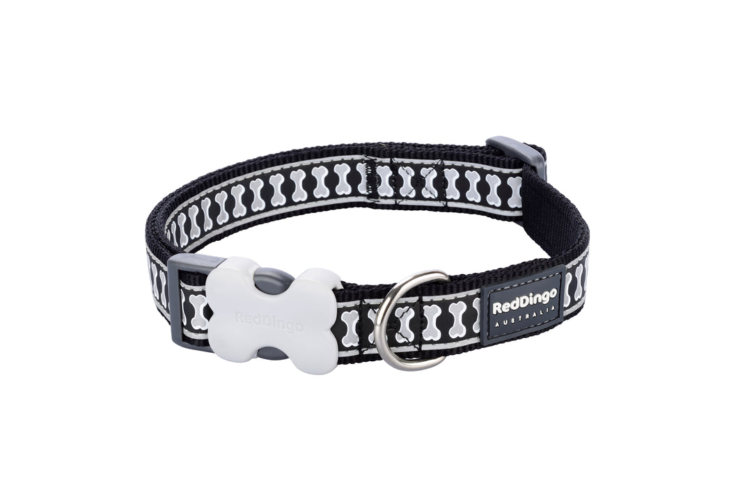 Black Bones Reflective Collar