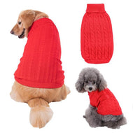 Knitted Dog Sweater - Red